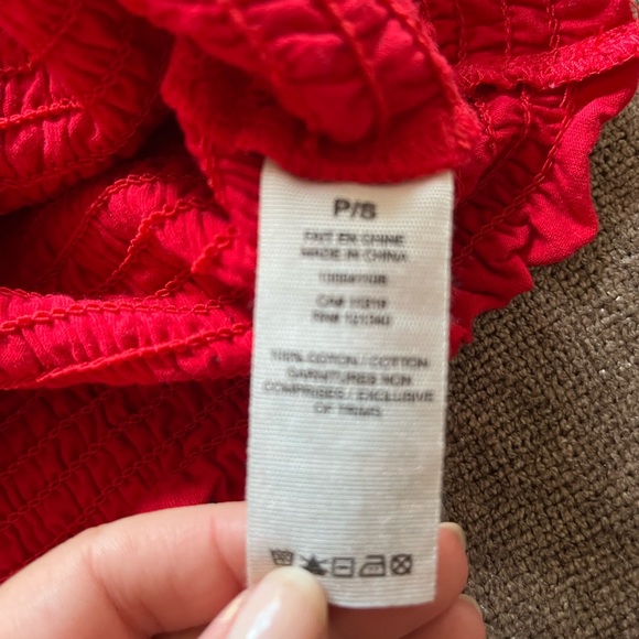 Garage XS Black Cropped Button Down Tank Top & Small Red Cropped Ruched Bra Top - Picture 7 of 9